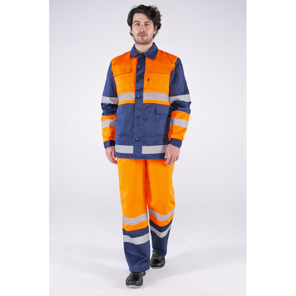 Изображение товара Комбинированный костюм Факел Дорожник оранжевый/темно-синий р. 56-58 для работы и активного отдыха