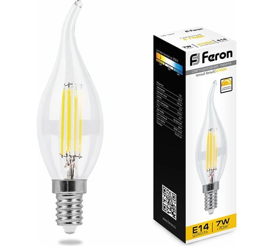 Изображение товара Лампа светодиодная FERON 7W 230V E14 2700K, LB-167 25872