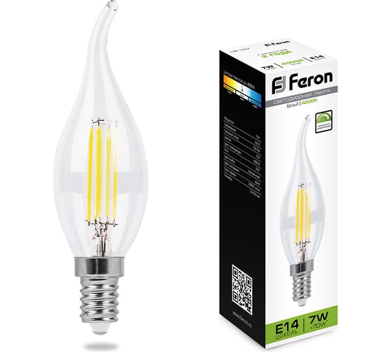 Изображение товара Лампа светодиодная FERON 7W 230V E14 4000K, LB-167 25873
