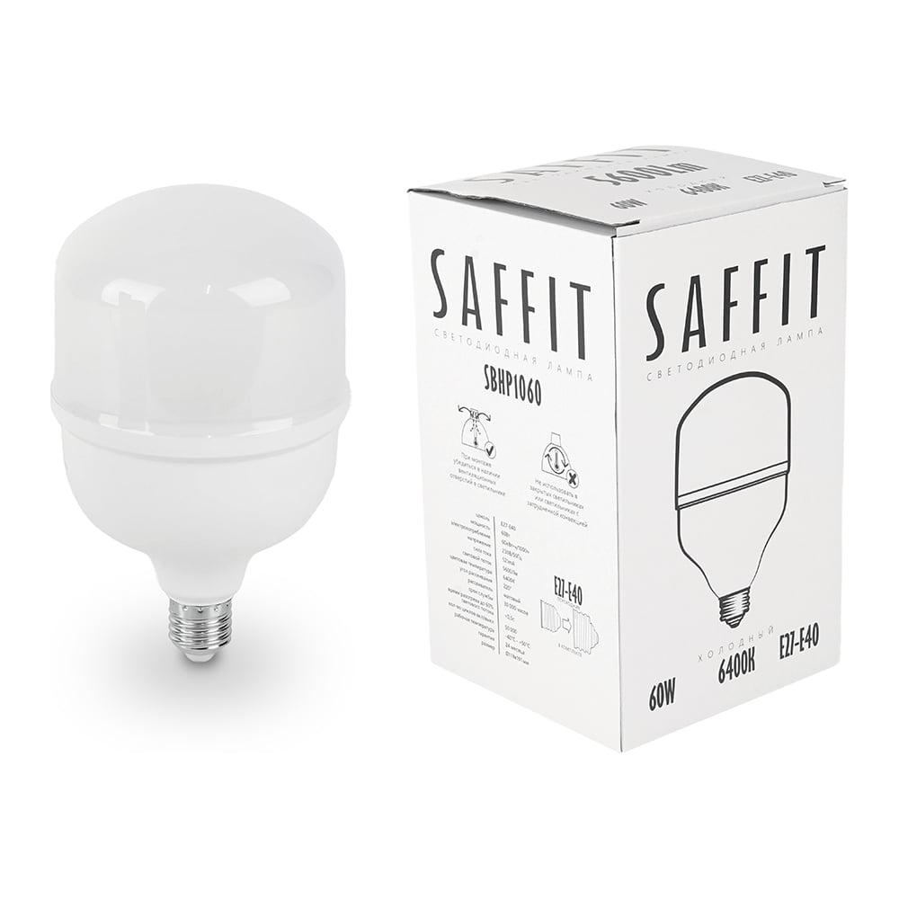 Изображение товара Светодиодная лампа SAFFIT 60W E40 6400K промышленная Изображение товара Светодиодная лампа SAFFIT 60W E40 6400K промышленная