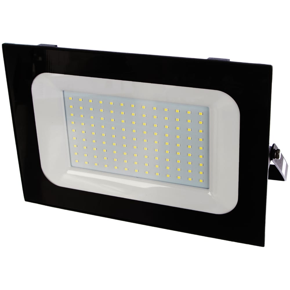 фото Светодиодный прожектор saffit sfl90-150 2835smd, 150w 6400k ac220v/50hz ip65, черный в компактном корпусе 55069