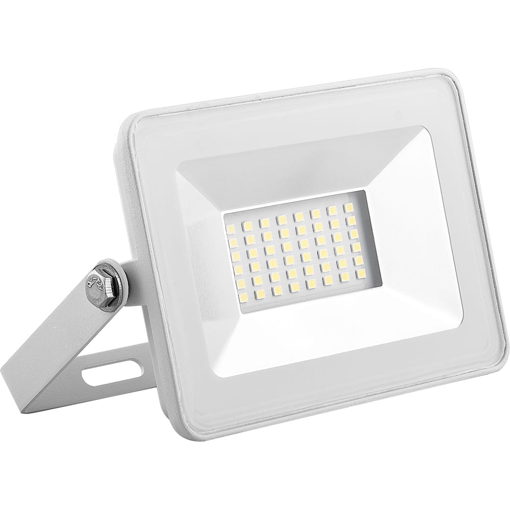 фото Светодиодный прожектор saffit sfl90-20 2835smd, 20w 6400k ac220v/50hz ip65, белый в компактном корпусе 55071