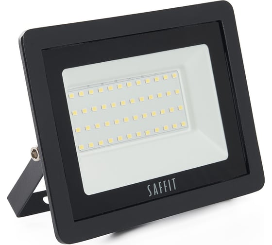 Изображение товара Светодиодный прожектор SAFFIT SFL90-50 2835SMD, 50W 4000K AC220V/50Hz IP65, черный в компактном корпусе 55077