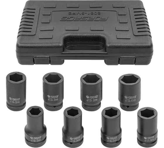 Изображение товара Набор головок ударных глубоких 6-гранных 8пр. 1", 6-гр, в кейсе Forsage F-8081-5MPB(54608)