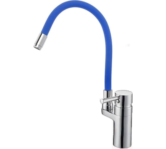 Изображение товара Смеситель для кухни D-Lin с силиконовым изливом, синий D157315-6