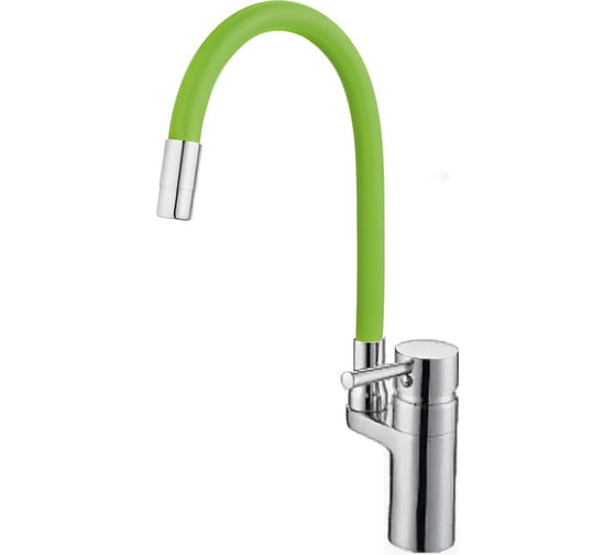 Изображение товара Смеситель для кухни D-Lin с силиконовым изливом, зеленый D157315-5