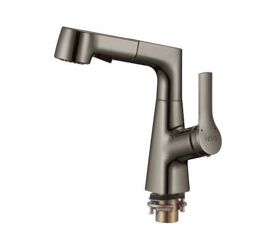 Изображение товара Смеситель для раковины D-Lin с выдвижным изливом, графит D158374-S