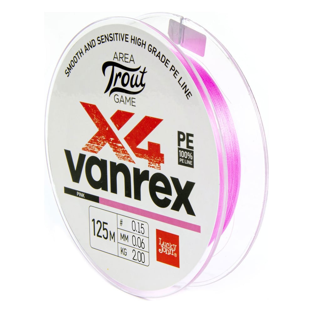 Изображение товара Плетеная леска LUCKY JOHN LJ Area Trout Game х4 BRAID Pink 125/006 LJ4110-006