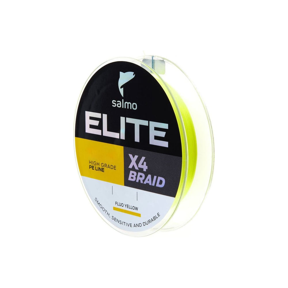 Изображение товара Плетеная леска SALMO Elite х4 BRAID Fluo Yellow 125 м диаметр 0.2 мм