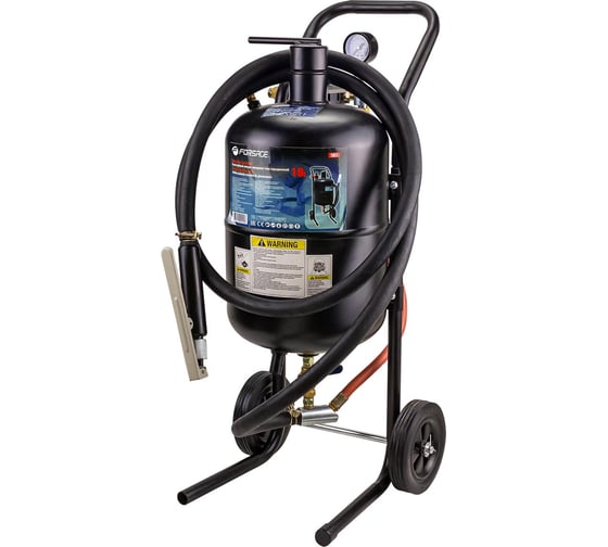 Изображение товара Передвижной пескоструйный аппарат напорного типа (бак 19 л, 170-566 л/мин, 4-8,5 атм) Forsage F-SB5(7394)
