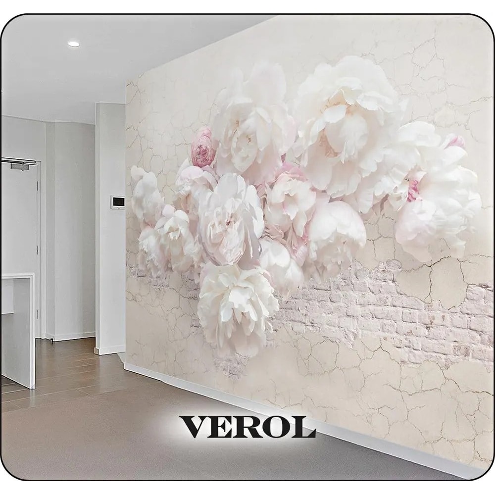 Флизелиновые фотообои на стену Verol крючки декоративные 3 крючка пионы в вафельном рожке 30х30 см