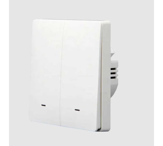 Изображение товара Умный двуклавишный выключатель LOCKTOK с Алисой белый без нуля Выключатель_2клавиш