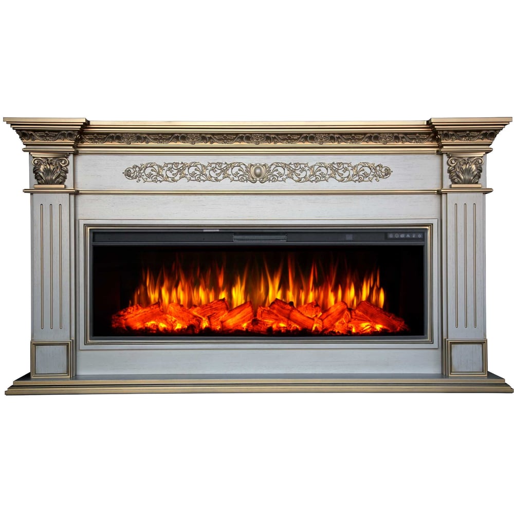 Изображение товара Каминокомплект InterFlame Елизавета с Freespace50 бежевый золотой патиной