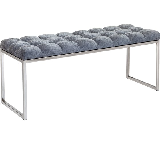 Изображение товара Банкетка GreenWeen ALBA, каркас н/ж сталь, сидение шенилл цвет Steel Grey, каретная стяжка, 1100x400x450 GW-ALBA-NER-SGREY-110-K