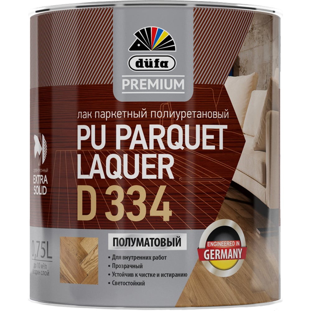 Изображение товара Полиуретановый лак для паркета и деревянных изделий Dufa Premium PU PARQUET LAQUER D334, полуматовы