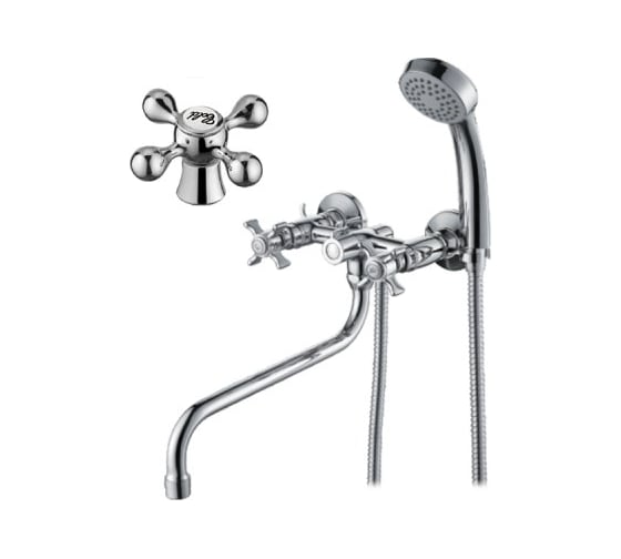 Изображение товара Смеситель для ванны и душа D-Lin с длинным изливом 300 мм, хром D143810