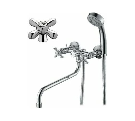 Изображение товара Смеситель для ванны и душа D-Lin с длинным изливом 300 мм, хром D143819