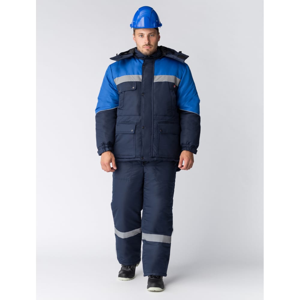 Зимний костюм Факел костюм 802 п комбенизон куртка хлопок полиэфир р 52 54 170 176 тёмно синий василёк