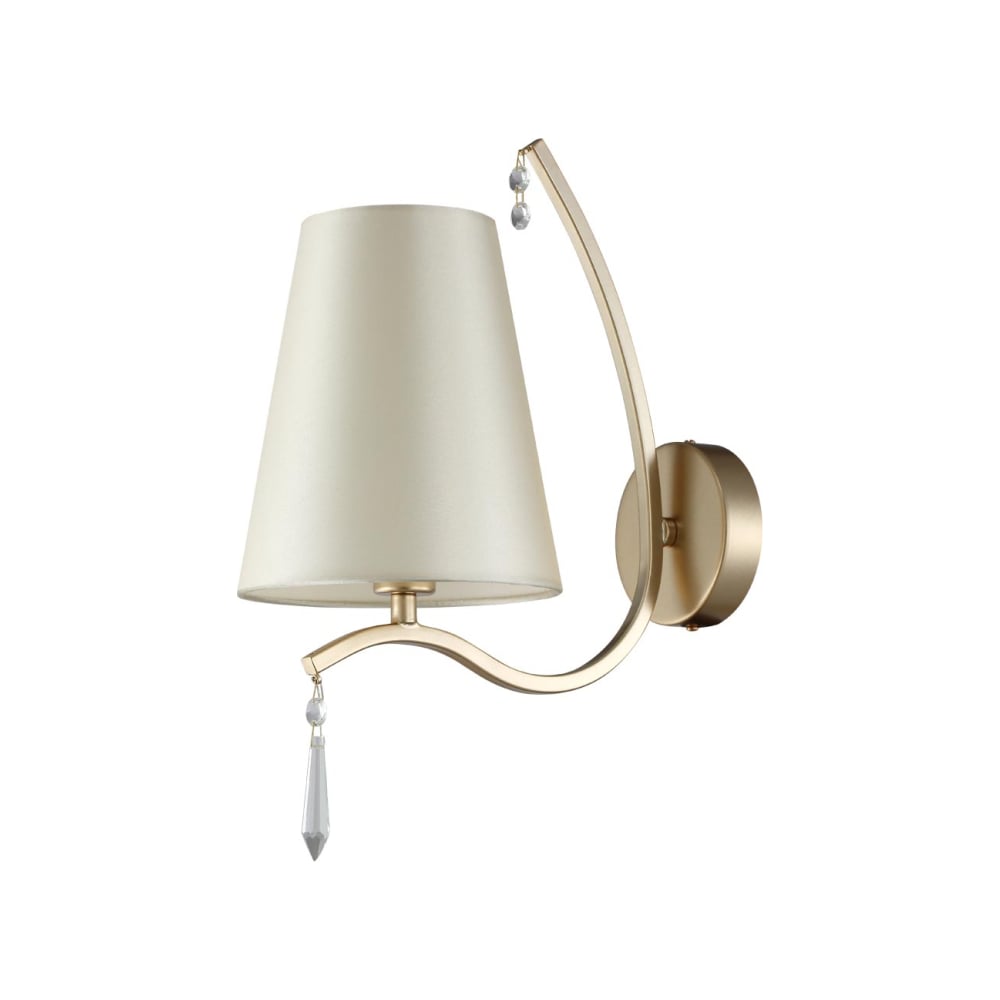 Изображение товара Бра Crystal Lux Renata AP1 Gold стиль арт-деко с хрусталем и тканевым плафоном