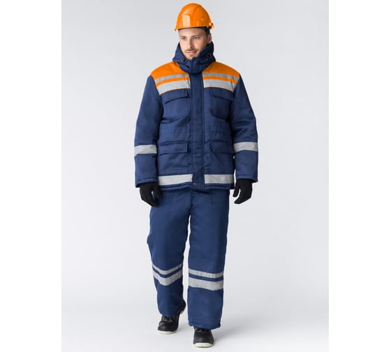 Изображение товара Зимний костюм Факел Горизонт-ЛЮКС темно-синий/оранжевый, р.44-46, рост 182-188 52913000.016