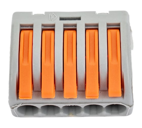 Изображение товара Клемма ЭРА серия 415 с рычагом 5 отверстий 0.08-2.5мм2 упаковка Б0057071