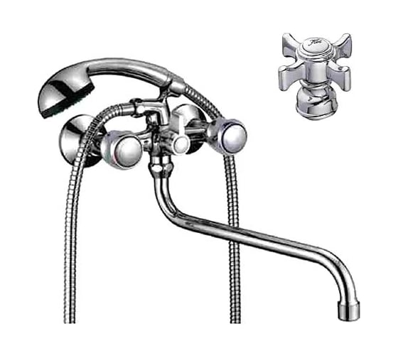 Изображение товара Смеситель для ванны и душа D-Lin с длинным изливом 300 мм, хром D146807