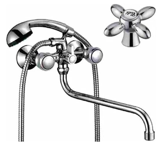 Изображение товара Смеситель для ванны и душа D-Lin с длинным изливом 300 мм, хром D146808