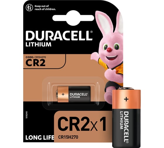 Изображение товара Литиевая батарейка Duracell, CR2 ULTRA 3V 1шт B0001378