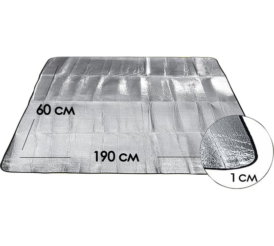 Изображение товара Туристический складной коврик для пикника Бацькина баня одноместный, фольгированный, пляжный 81391-ВИ