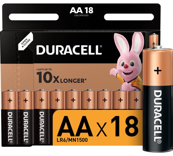 Изображение товара Батарейки щелочные Duracell, АА/LR6 18шт Б0014448