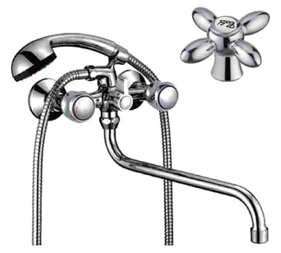 Изображение товара Смеситель для ванны и душа D-Lin с длинным изливом 350 мм, хром D146808-6