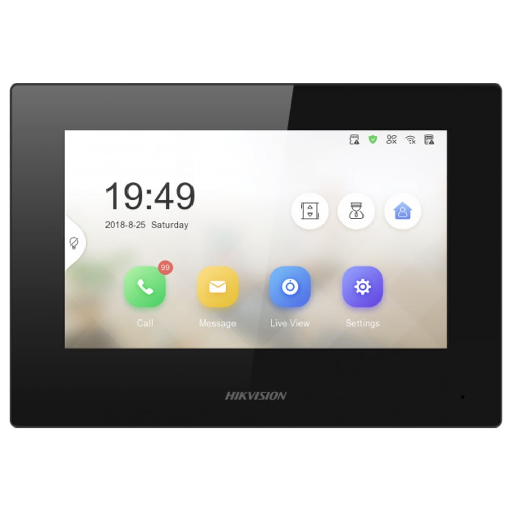 Изображение товара IP видеодомофон Hikvision DS-KH6320-LE1 B 7-дюймовый сенсорный экран проводной