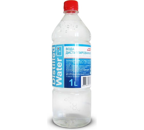 Изображение товара Вода дистиллированная Distilled water 1 л ПЭТ бутылка tekom 4607066980343