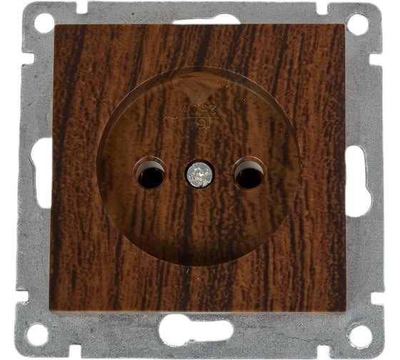 Изображение товара Одноместная розетка UNIVersal серия афина б/з, с/у, 16а, 220в, венге еврослот A0022-V