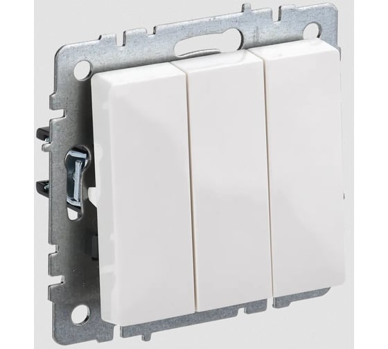 Изображение товара 3-клавишный выключатель IEK Brite 10а вс10-3-0-брб белый BR-V30-0-10-K01-PRO