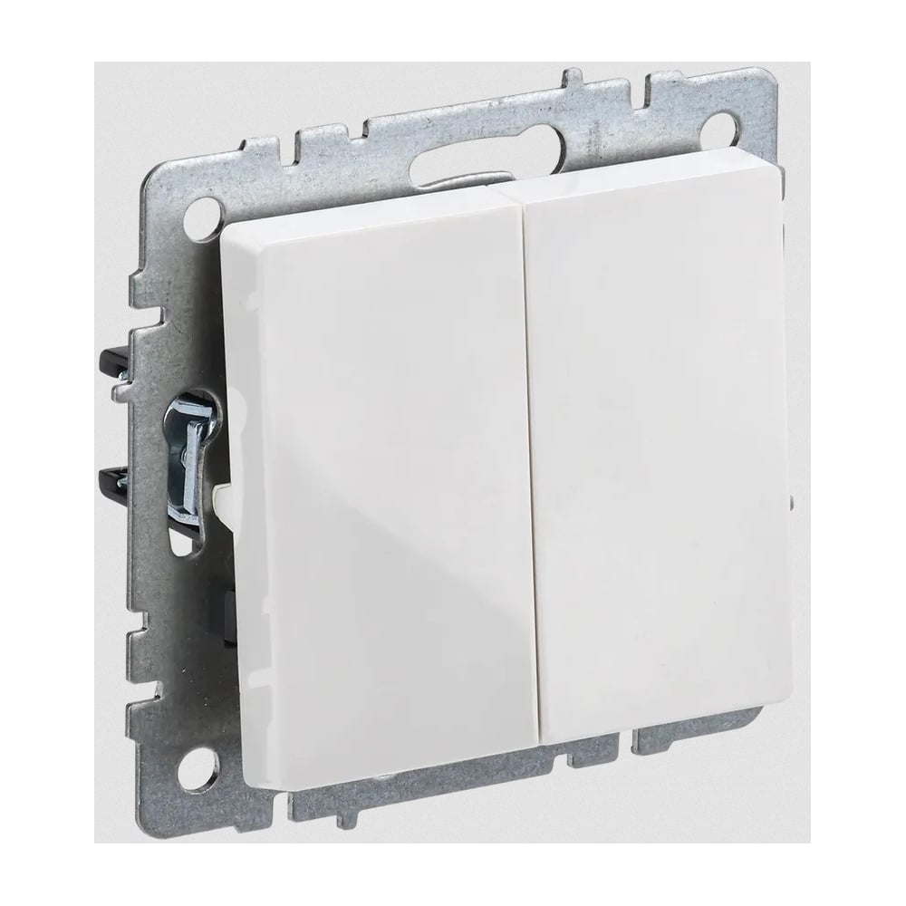 Изображение товара 2-клавишный выключатель IEK Brite 10А 220В белый для освещения модель BR-V20-0-10-K01-PRO