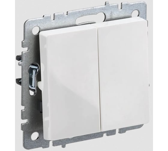 Изображение товара 2-клавишный выключатель IEK Brite проходной 10а вс10-2-6-брб белый BR-V22-0-10-K01-PRO