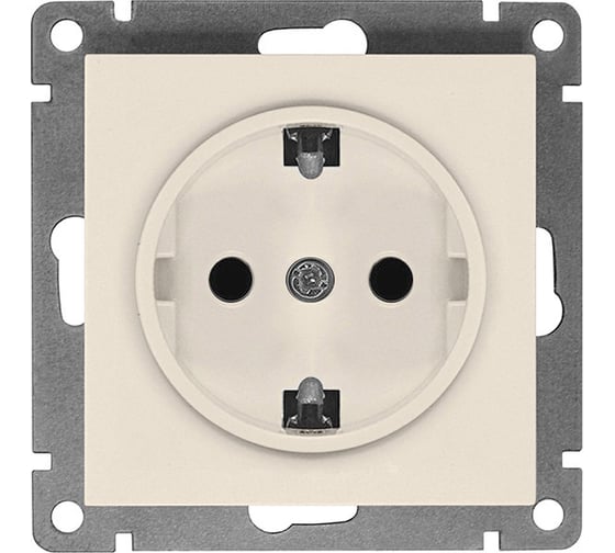 Изображение товара Одноместная розетка UNIVersal серия афина с/з, с/у, 16а, 220в, слоновая кость ivory еврослот A0028-I