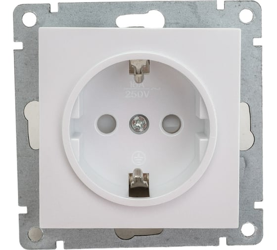 Изображение товара Одноместная розетка UNIVersal серия афина с/з, с/у, з/ш, 16а, 220в, жемчуг еврослот A0049-OBr