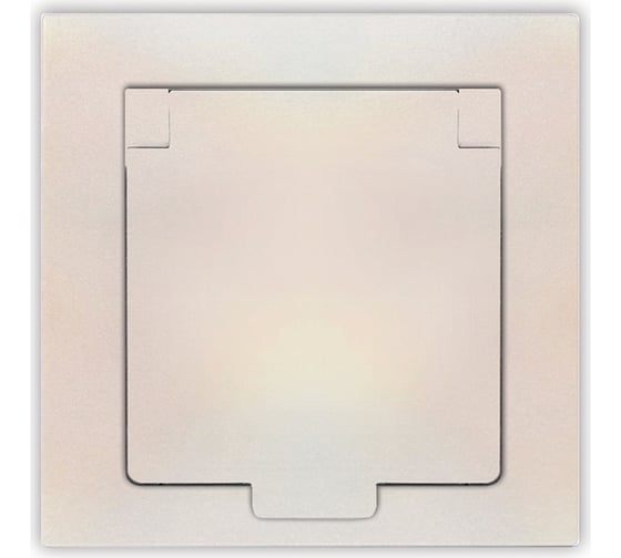 Изображение товара Одноместная розетка с крышкой UNIVersal серия афина с/з, с/у, 16а, 220в, жемчуг еврослот A0029-Obr