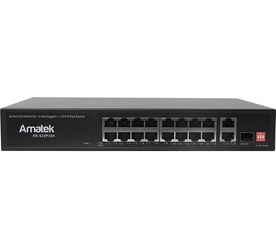 Изображение товара Коммутатор Amatek AN-S18P16А РОЕ+ 250вт 7000794