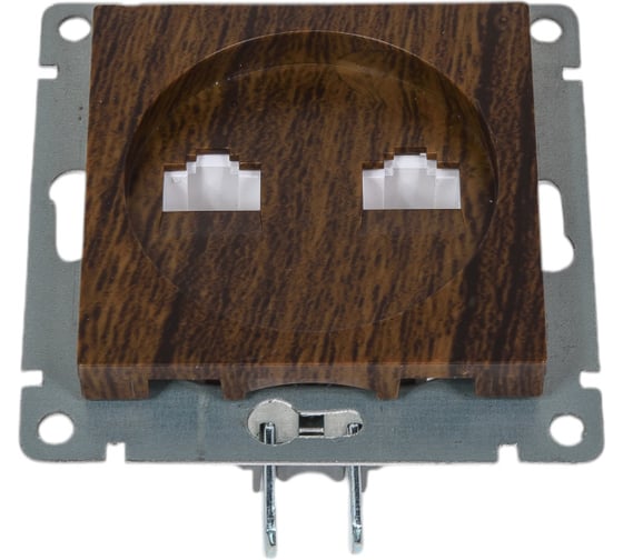 Изображение товара Компьютерная двухместная розетка UNIVersal серия афина с/у, 1а, rj45, венге еврослот A1086-V