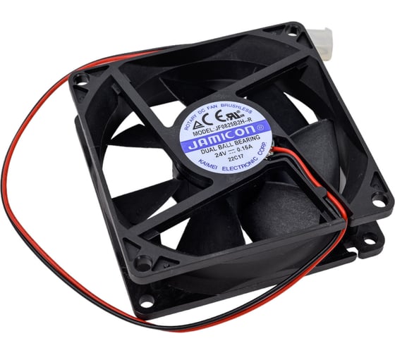 Изображение товара Вентилятор JAMICON JF0825B2H--R (JF0825B2H-001C066R) (3000RPM) 24V/0,13A (80x80x25) B(подшипник) CFM38,74/dBA31 с разъемом 2 конт.MOLEX 5239-2(PHU-2) C00034854