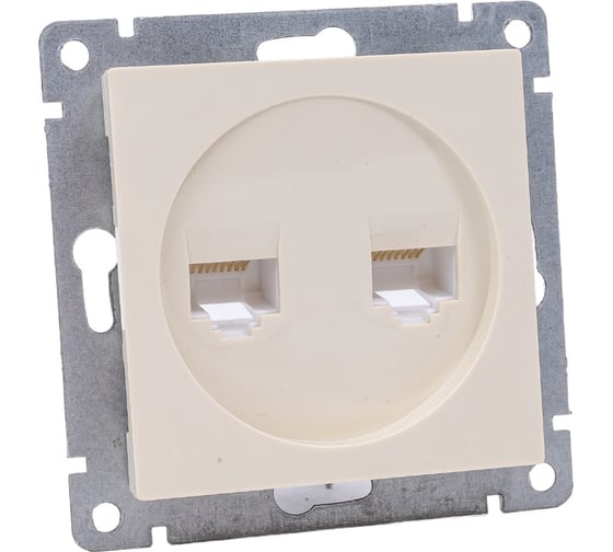 Изображение товара Компьютерная двухместная розетка UNIVersal серия афина с/у, 1а, rj45, слоновая кость ivory еврослот A1086-I
