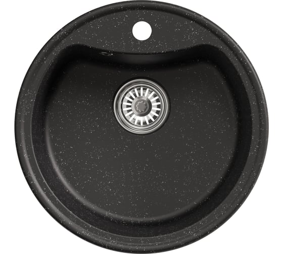 Изображение товара Мойка MIXLINE ml-gm09 круглая, черная (308), 510 мм (глуб. чаши 190) new 551797