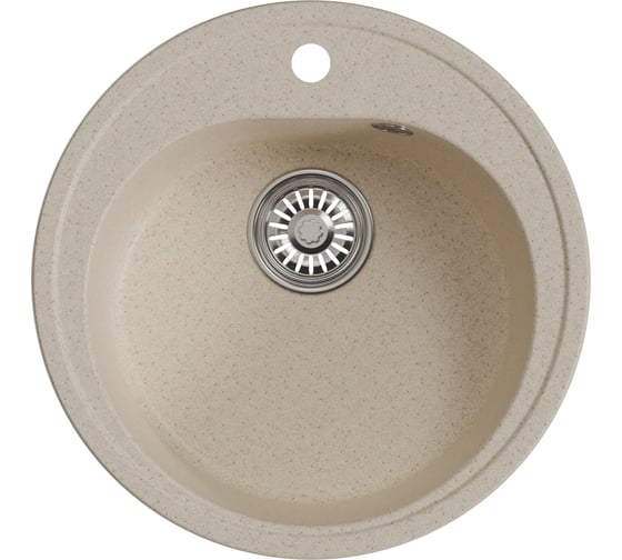 Изображение товара Мойка MIXLINE ml-gm11 круглая, бежевая (328), 500 мм (глуб. чаши 180) new 551824
