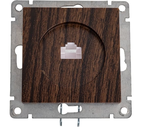Изображение товара Компьютерная одноместная розетка UNIVersal серия афина с/у, 1а, rj45, венге еврослот A0051-V