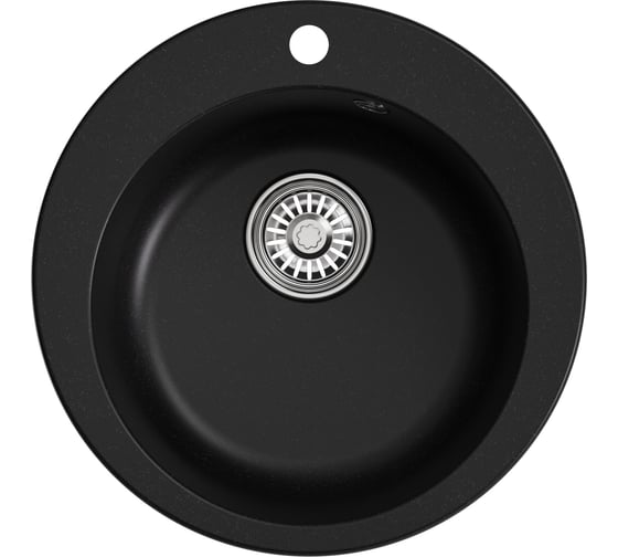 Изображение товара Мойка MIXLINE ml-gm13 круглая, ультра-черная (344), 495мм (глуб. чаши 200) new 551898