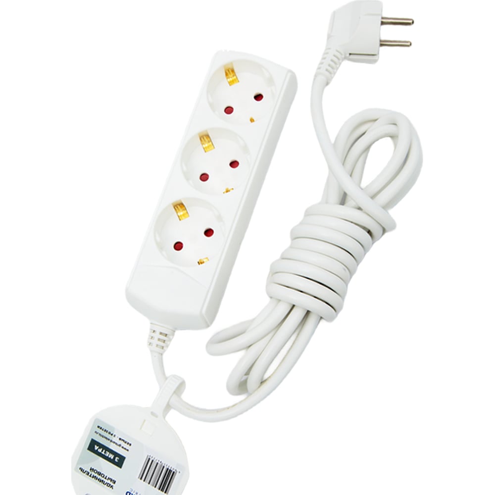 Изображение товара Сетевой удлинитель Grisard Electric с 3 розетками 3 метра белый GRE-017-0303