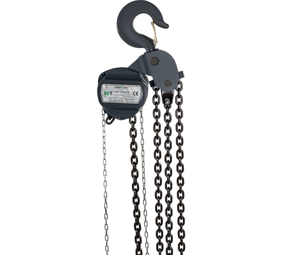 Изображение товара Таль ручная шестеренная цепная (10тн, 9м) EURO-LIFT ТВ 0004267